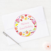 Tweede verjaardag van de bietenvrucht ronde sticker (Envelop)