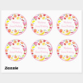 Tweede verjaardag van de bietenvrucht ronde sticker (Vel)