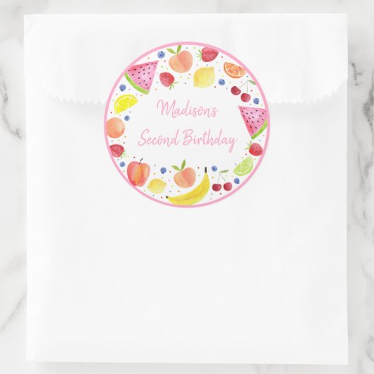 Tweede verjaardag van de bietenvrucht ronde sticker (Tas)