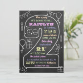 Tweede verjaardag van de finale en rendy-kalkbord kaart (Staand voorkant)