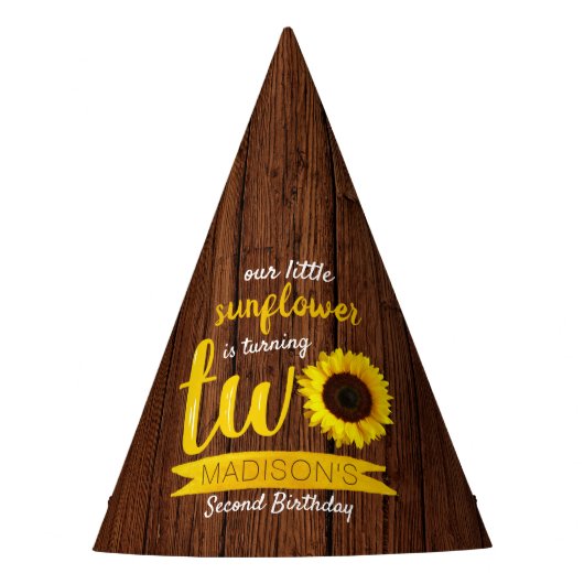 Tweede verjaardag van de kleine zonnebloem feesthoedjes (Voorkant)