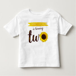 Tweede verjaardag van de kleine zonnebloem kinder shirts
