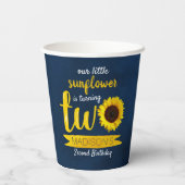 Tweede verjaardag van de kleine zonnebloem papieren bekers (Achterkant)