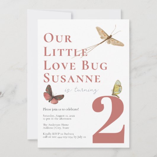 Tweede verjaardag van de liefde voor baby baby-mei kaart (Voorkant)