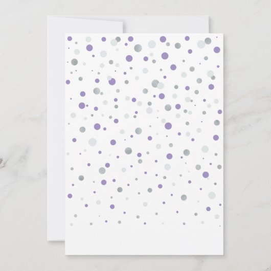 Tweede verjaardag van de Paarse en Zilverballon Kaart (Achterkant)