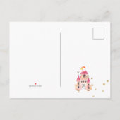 Tweede verjaardag van de roze en gouden prinses uitnodiging briefkaart (Achterkant)