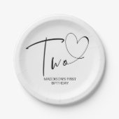 Tweede verjaardag van de Tweede verjaardag Papieren Bordje (Voorkant)