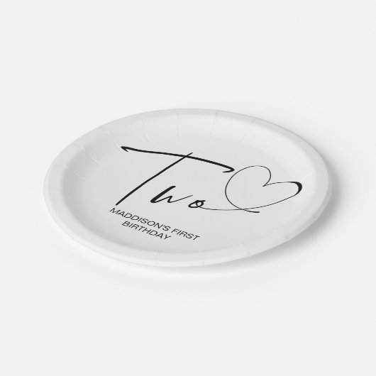 Tweede verjaardag van de Tweede verjaardag Papieren Bordje (Gekanteld)