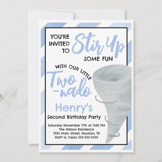 Tweede verjaardag van de tweedeling-tornado-partij kaart (Voorkant)