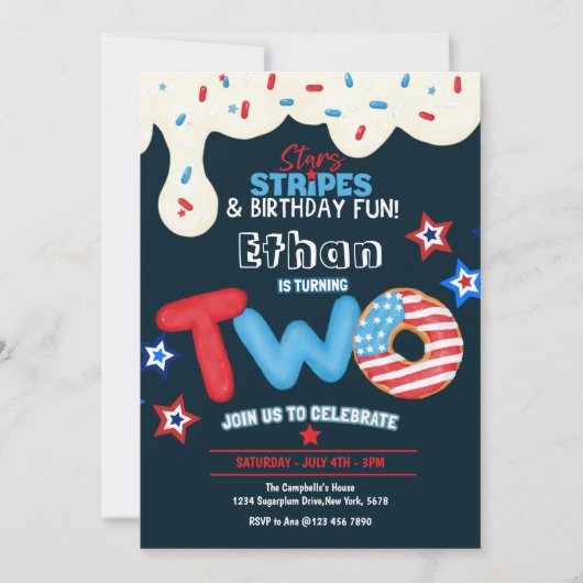 Tweede verjaardag van de vierde juli kaart (Voorkant)