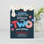 Tweede verjaardag van de vierde juli kaart (Staand voorkant)