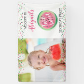 Tweede verjaardag van de Watermelonpartij van twee Spandoek (Verticaal)