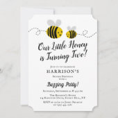 Tweede verjaardag van de zoete kleine honingbijen kaart (Voorkant)