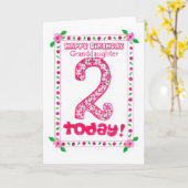 Tweede verjaardag van een kleindochter kaart (Gele Bloem)