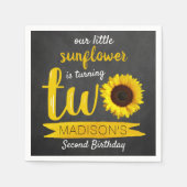 Tweede verjaardag van het kleine zonnebloemkarton servet (Voorkant)