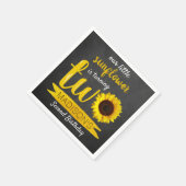 Tweede verjaardag van het kleine zonnebloemkarton servet (Hoek)