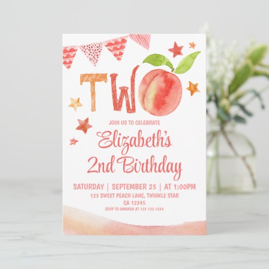 Tweede verjaardag van het zoete strand kaart (Staand voorkant)