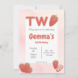 Tweede verjaardag van Strawberry Kaart
