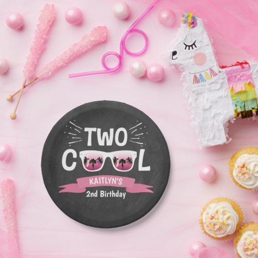 Tweede verjaardag van twee kool-meisjes papieren bordje (Feest)