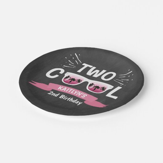 Tweede verjaardag van twee kool-meisjes papieren bordje (Gekanteld)