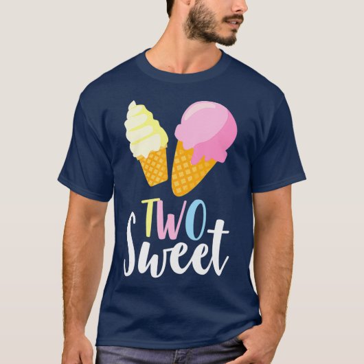 Tweede verjaardag van twee luike ijskrem t-shirt (Voorkant)
