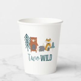Tweede verjaardag van twee Wild Woodland Animal Papieren Bekers