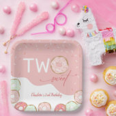 Tweede verjaardag van twee zoete meisjes papieren bordje (Feest)