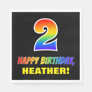 Tweede verjaardag: Vet, Vun, Eenvoudig, Regenboog  Servet