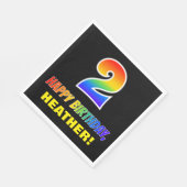 Tweede verjaardag: Vet, Vun, Eenvoudig, Regenboog  Servet (Hoek)