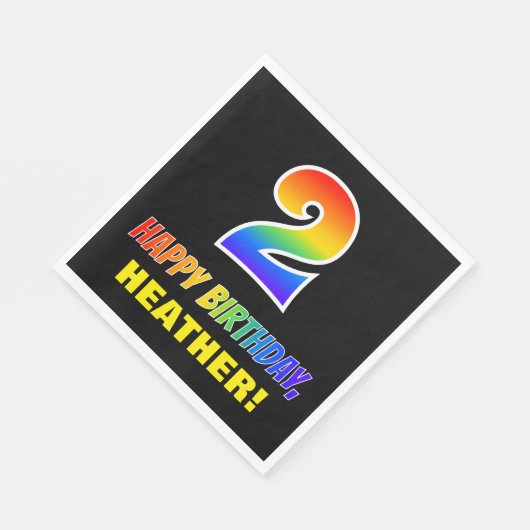 Tweede verjaardag: Vet, Vun, Eenvoudig, Regenboog  Servet (Hoek)