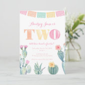 Tweede verjaardag voor meisje - Laten we taco over Kaart (Staand voorkant)