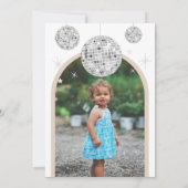 Tweede verjaardag Zilveren Retro Disco Glitter boo Kaart (Achterkant)