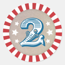 Tweede verjaardagscircus thema carnaval Sticker tw