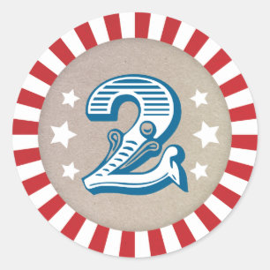 Tweede verjaardagscircus thema carnaval Sticker tw