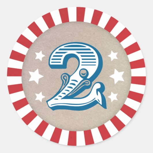 Tweede verjaardagscircus thema carnaval Sticker tw (Voorkant)