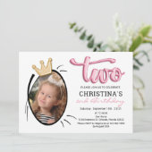 Tweede verjaardagsfeest Schattigee moderne prinses Kaart (Staand voorkant)