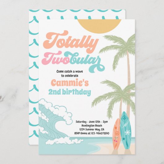 Tweede verjaardagsfeestje met een 'Totally Twobula Kaart (Voorkant / Achterkant)