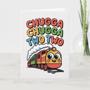 Tweede verjaardagstrein Chugga Chugga Twee Kunst Kaart
