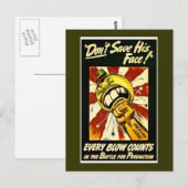 Tweede Wereldoorlog -  - Amerikaanse arbeid Briefkaart (Voorkant / Achterkant)