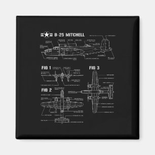 Tweede Wereldoorlog Amerikaanse Vliegtuig B-25 Mit Magneet