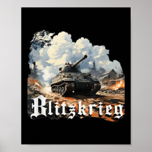 Tweede Wereldoorlog Blitzkrieg Poster