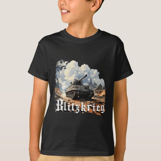 Tweede Wereldoorlog Blitzkrieg T-shirt (Voorkant)