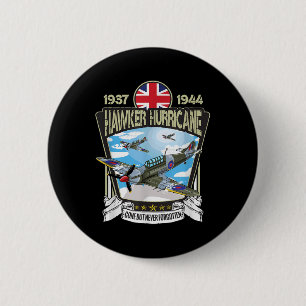 Tweede Wereldoorlog Brits Vliegtuig Hawker Hurrica Ronde Button 5,7 Cm