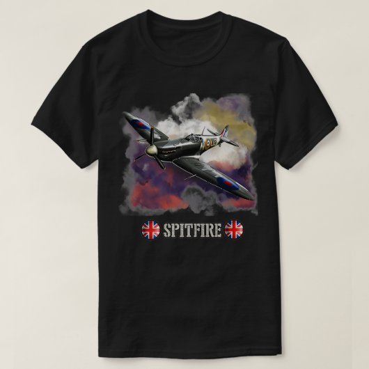 Tweede Wereldoorlog Brits Vliegtuig Supermarine Sp T-shirt (Design voorkant)