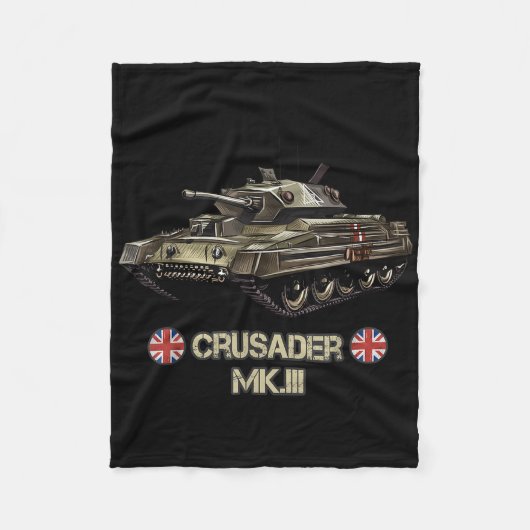 Tweede Wereldoorlog Britse Leger Tank Crusader Mk. Fleece Deken (Voorkant)