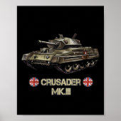 Tweede Wereldoorlog Britse Leger Tank Crusader Mk. Poster (Voorkant)