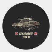 Tweede Wereldoorlog Britse Leger Tank Crusader Mk. Ronde Sticker (Voorkant)