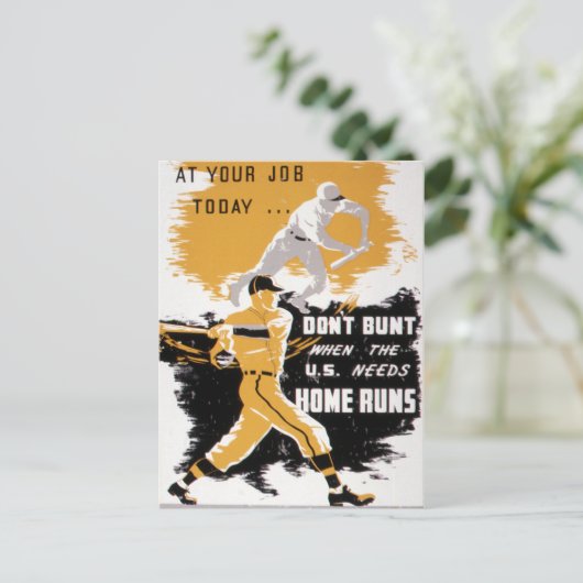  Tweede Wereldoorlog Bunt niet met honkbal Briefkaart (Staand voorkant)