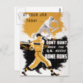 Tweede Wereldoorlog Bunt niet met honkbal Briefkaart (Voorkant / Achterkant)