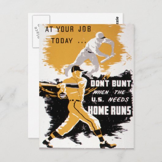 Tweede Wereldoorlog Bunt niet met honkbal Briefkaart (Voorkant / Achterkant)